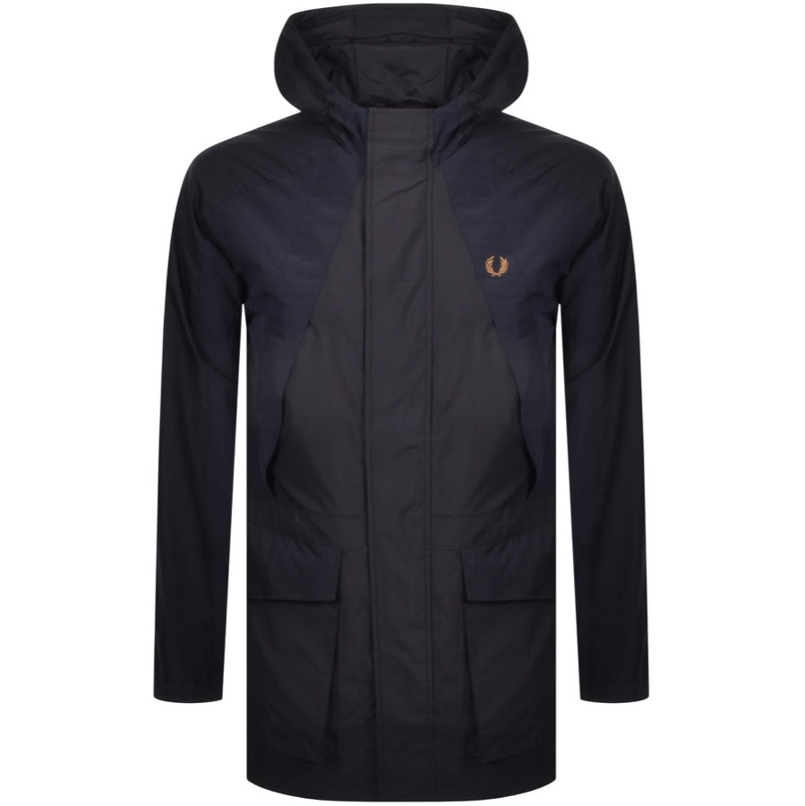 Alternative Image for ProductFred Perry Hooded Mixed Fabric Parka Navy1